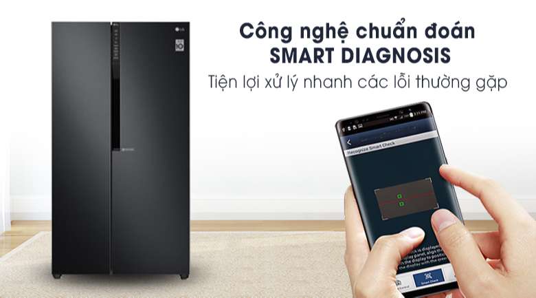 Tủ lạnh LG Inverter 613 lít GR-B247WB-Tiện ích với chức năng chuẩn đoán lỗi thông minh Smart Diagnosis