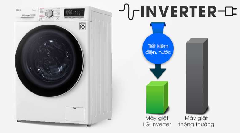 Máy giặt sấy LG Inverter 8.5 kg FV1408G4W | Tiết kiệm chi phí