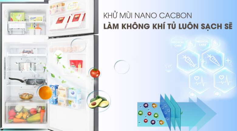 Công nghệ khử mùi Nano Cacbon - Tủ lạnh LG Inverter 208 lít GN-M208BL