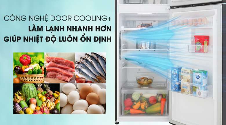 Làm lạnh nhanh hơn với công nghệ DoorCooling+ - Tủ lạnh LG Inverter 208 lít GN-M208BL