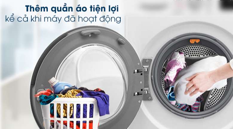 Máy giặt LG Inverter 9 kg FV1409S2W - Add Item - Thêm đồ trong khi giặt