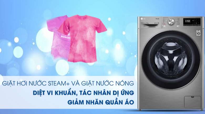Máy giặt LG Inverter 9 kg FV1409S2V - Giặt nước nóng
