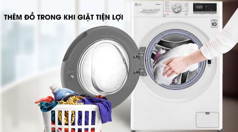 Máy giặt LG Inverter 8.5 kg FV1408S4W | Thêm đồ khi giặt