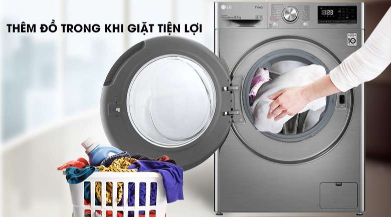 Máy giặt LG Inverter 8.5 kg FV1408S4V | Thêm đồ trong khi giặt