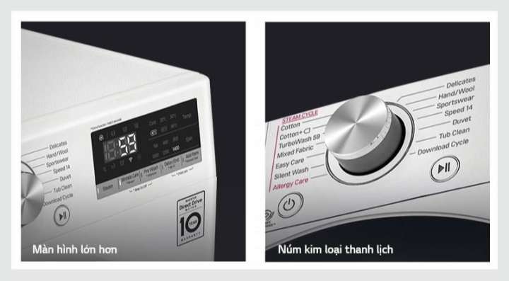 Máy giặt LG FV1409S3W Inverter 9 kg - Thiết kế dễ nhìn và Thanh lịch hơn