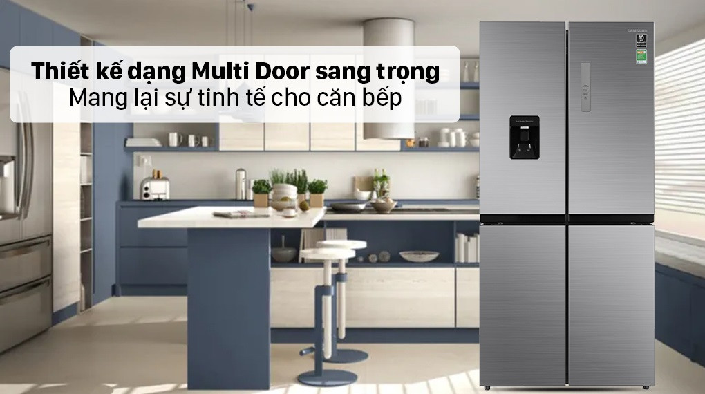 Tủ lạnh Samsung 488 lít RF48A4010M9/SV - Thiết kế Multi Door hiện đại, có tiện ích lấy nước bên ngoài