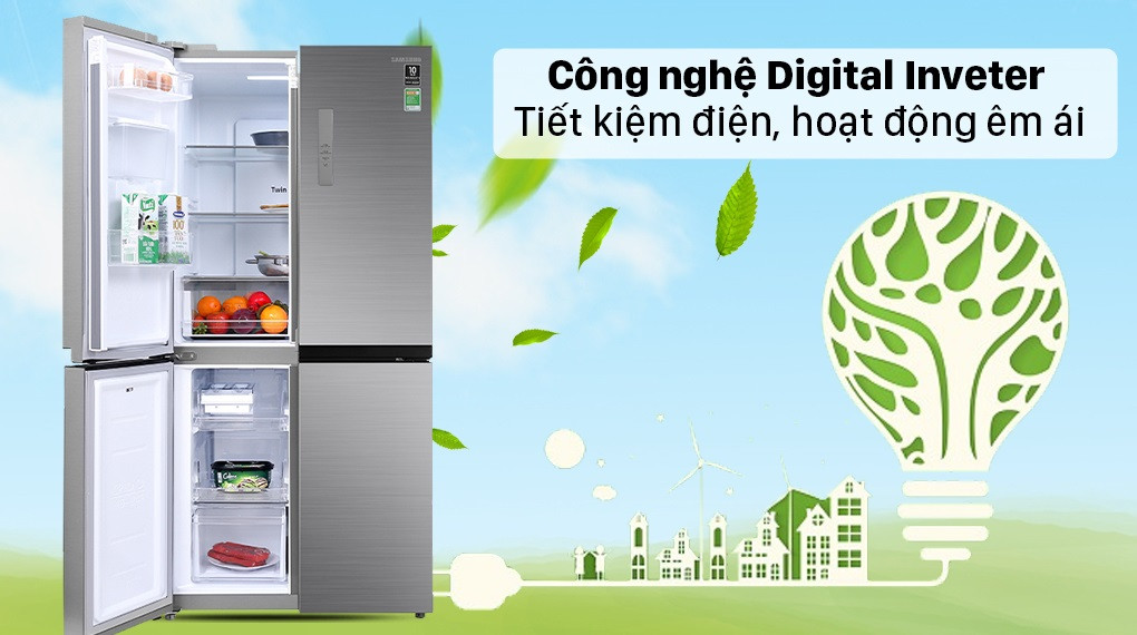 RF48A4010M9/SV - Sử dụng công nghệ Digital Inverter tiết kiệm điện, hoạt động êm ái