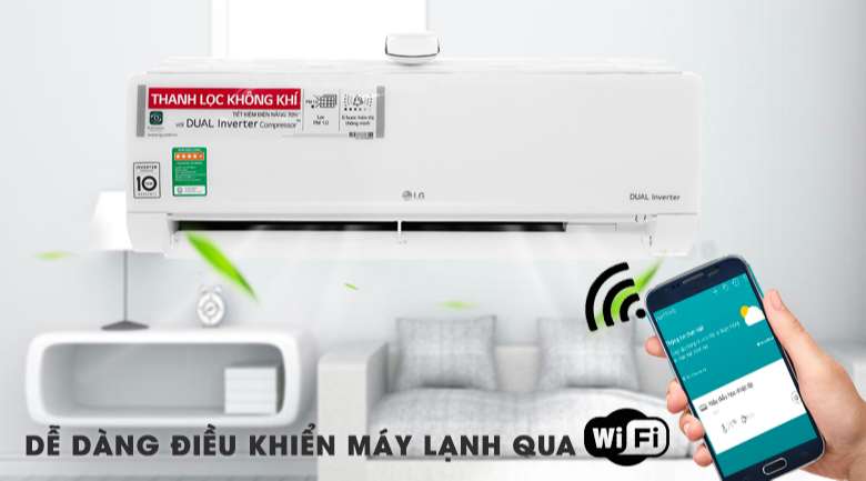 Máy lạnh thông minh - Điều hòa LG Wifi Inverter 9000 BTU V10APF