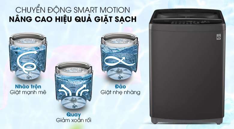 Máy giặt LG Inverter 10.5 kg T2350VSAB-Mang lại hiệu quả giặt sạch vượt trội bởi công nghệ Smart Motion 3