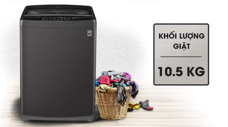 Máy giặt LG Inverter 10.5 kg T2350VSAB-Khối lượng giặt 10.5kg, phù hợp cho hộ gia đình nhiều thành viên (trên 7 người)