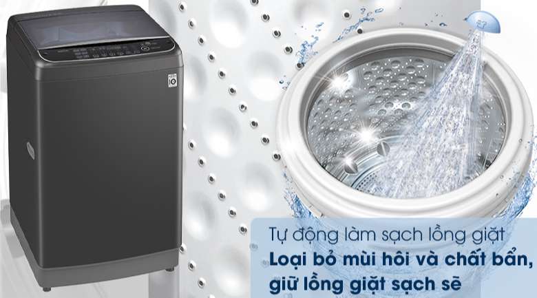 Máy giặt LG Inverter 11 kg TH2111SSAB có tính năng vệ sinh lồng giặt
