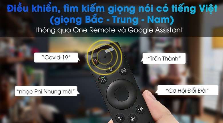 Smart Tivi Samsung 4K 75 inch UA75AU7000 - Điều khiển qua giọng nói có tiếng Việt giọng Bắc - Trung _ nam cùng One Remote và Google Assistant