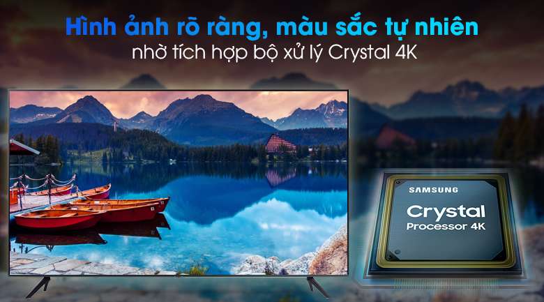Smart Tivi Samsung 4K 75 inch UA75AU7000 - Tối ưu hóa độ chi tiết của từng gam màu qua bộ xử lý Crystal 4K