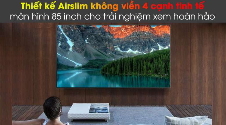 Smart Tivi QLED Samsung 4K 85 inch QA85Q60A - Tạo điểm nhấn cho không gian sống với thiết kế Airslim không viền 4 cạnh tinh tế