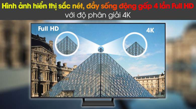 Smart Tivi QLED Samsung 4K 85 inch QA85Q60A - Độ phân giải Ultra HD 4K cho hình ảnh hiển thị sắc nét, đầy sống động
