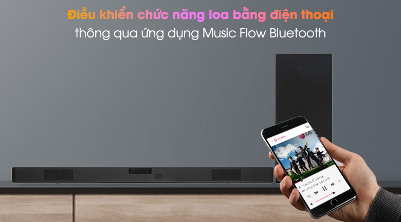 Loa thanh soundbar LG 2.1 SL4 300W - Điều khiển qua ứng dụng Music Flow Bluetooth