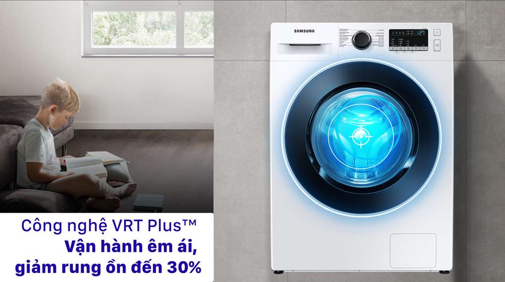 Máy giặt Samsung Inverter 9.5 kg WW95T4040CE/SV - Công nghệ VRT Plus™ giảm tiếng ồn khi vận hành