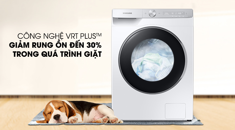 Máy giặt Samsung AI Inverter 9kg WW90TP44DSH/SV - Giảm rung ồn đến 30%