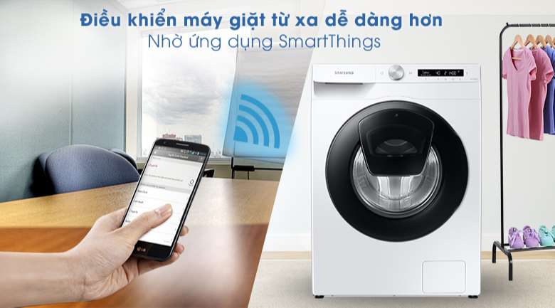 Máy giặt Samsung Addwash Inverter 8.5kg WW85T554DAW/SV - SmartThings