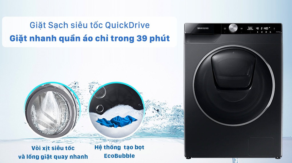 Máy giặt Samsung WW10TP54DSB/SV - giặt nhanh 39 phút