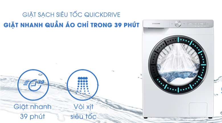 Máy giặt Samsung WW10TP44DSH/SV - giặt nhanh 39 phút