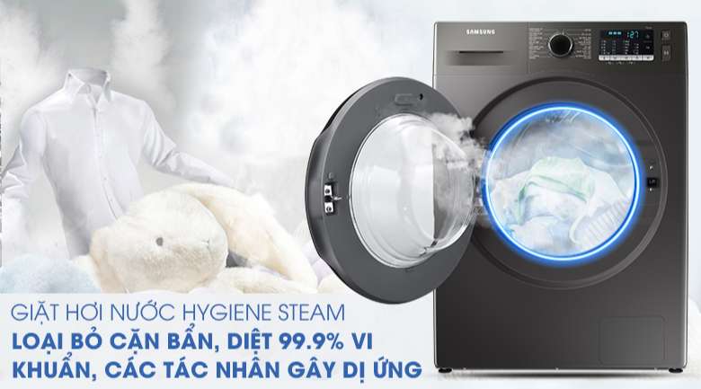 Máy giặt Samsung Inverter 9.5kg WW95TA046AX/SV - Diệt khuẩn 99,9%, ngừa dị ứng với công nghệ Hygiene Steam