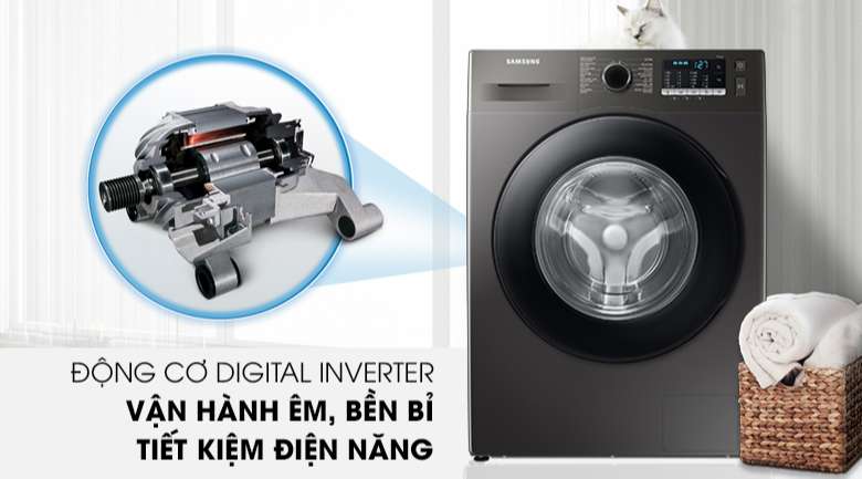 Máy giặt Samsung Inverter 9.5kg WW95TA046AX/SV - Động cơ Digital Inverter tiết kiệm điện năng, vận hành êm ái, bền bỉ