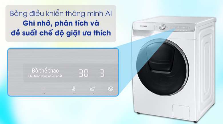 Máy giặt Samsung WW90TP54DSH/SV - bảng điều khiển thông minh