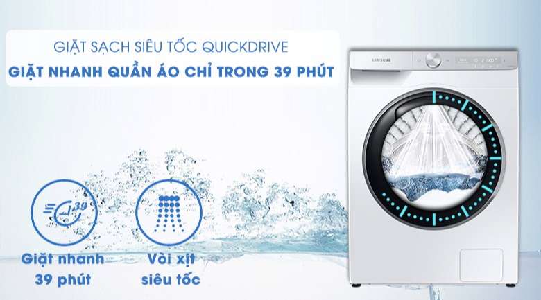 Máy giặt Samsung WW90TP54DSH/SV - giặt nhanh 39 phút