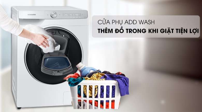 Máy giặt Samsung WW90TP54DSH/SV - cửa phụ Add Wash