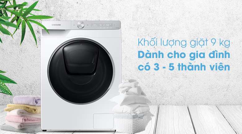 Máy giặt Samsung WW90TP54DSH/SV - khối lượng giặt
