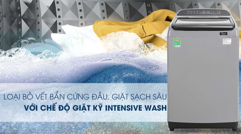 Máy giặt Samsung Inverter 8.5 kg WA85T5160BY/SV-Đánh bay dễ dàng vết bẩn cứng đầu nhờ công nghệ Intensive Wash