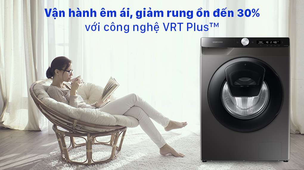 Máy giặt Samsung Inverter 8.5 kg WW85T554DAX/SV - Giảm rung ồn, vận hành êm ái với công nghẹ VRT Plus™