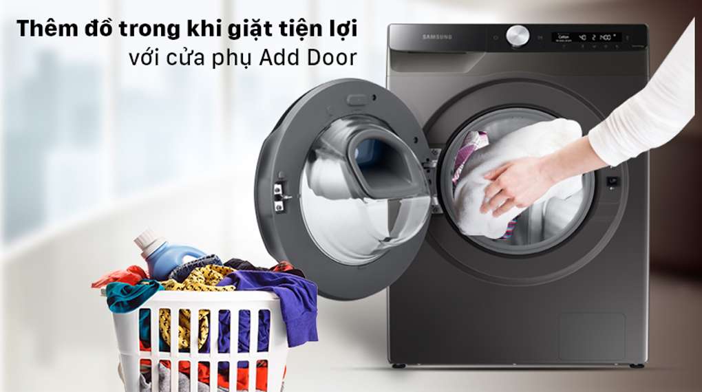 Máy giặt Samsung Inverter 8.5 kg WW85T554DAX/SV - thêm đồ giặt tiện tợi với cửa phụ AddWash™