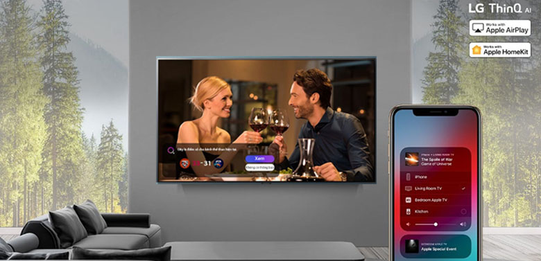 Chiếu màn hình điện thoại lên tivi - Smart Tivi OLED LG 4K 55 inch 55B1PTA