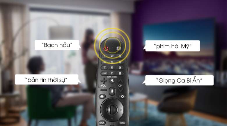 Tìm kiếm bằng giọng nói Tiếng VIệt thông qua Magic Remote -  Smart tivi OLED LG 4K 77 inch 77C1PTB