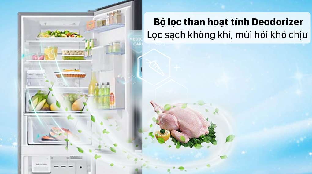 Tủ lạnh Samsung Inverter 307 lít RB30N4190BU/SV - Lọc không khí, khử mùi hôi