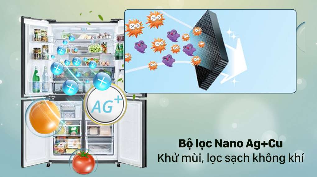 Tủ lạnh Sharp Inverter 525 lít SJ-FXP600VG-MR - Bộ lọc Nano Ag+Cu