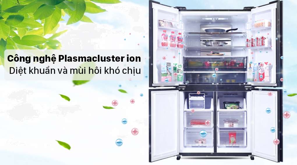 Tủ lạnh Sharp Inverter 525 lít SJ-FXP600VG-BK - Công nghệ Plasmacluster ion