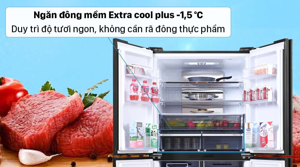 Tủ lạnh Sharp Inverter 525 lít SJ-FXP600VG-BK - Ngăn đông mềm Extra Cool Plus