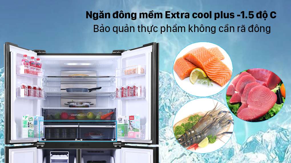 Tủ lạnh Sharp Inverter 525 lít SJ-FX600V-SL - Ngăn đông mềm Extra cool plus 