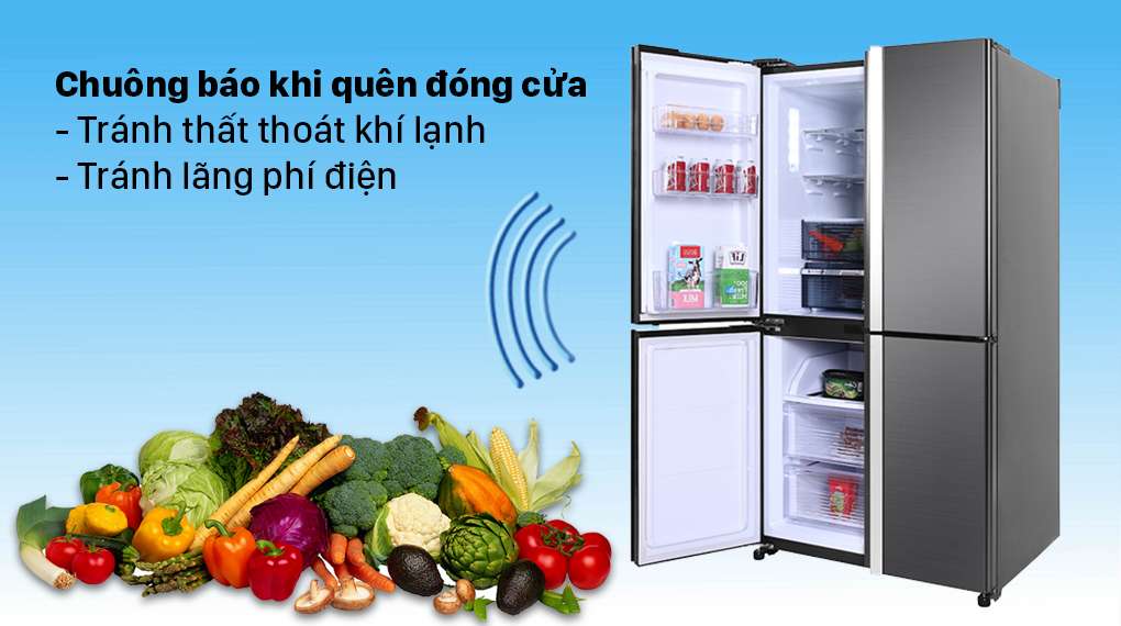 Tủ lạnh Sharp Inverter 525 lít SJ-FX600V-SL - Chuông báo cửa tiện lợi