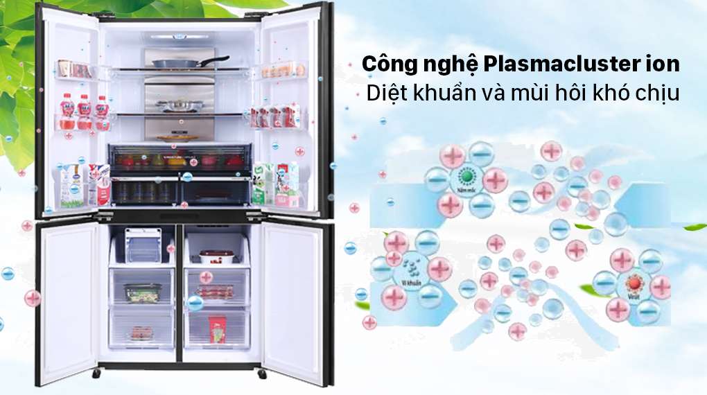 Tủ lạnh Sharp Inverter 572 lít SJ-FXP640VG-MR - Công nghệ Plasmacluster ion