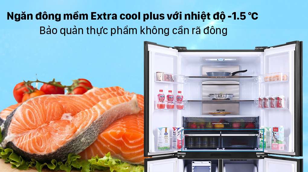 Tủ lạnh Sharp Inverter 572 lít SJ-FXP640VG-MR - Ngăn đông mềm Extra Cool Plus