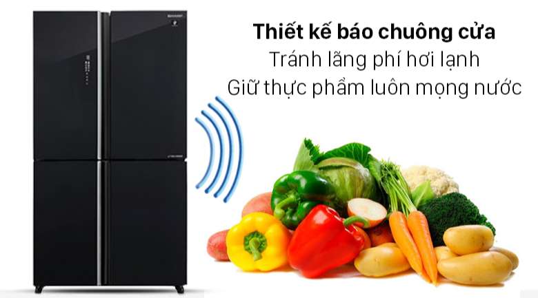 Tủ lạnh Sharp Inverter 572 lít SJ-FXP640VG-BK - Báo chuông cửa tiện lợi