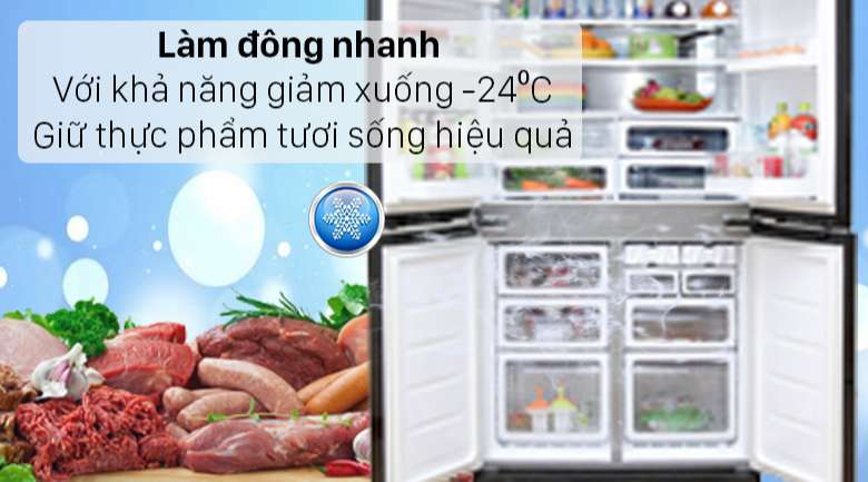 Tủ lạnh Sharp Inverter 572 lít SJ-FX640V-SL - Ngăn đông làm lạnh nhanh