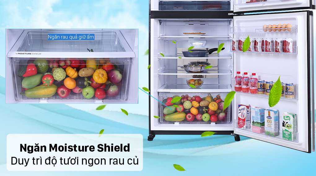 Tủ lạnh Sharp Inverter 520 lít SJ-XP570PG-MR - Ngăn rau củ Moisture Shield