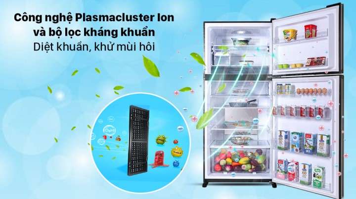 Tủ lạnh Sharp Inverter 560 lít SJ-XP620PG-BK - Công nghệ Plasmacluter Ion
