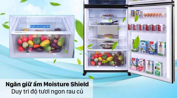 Tủ lạnh Sharp Inverter 560 lít SJ-XP620PG-BK - Ngăn rau củ Moisture Shield