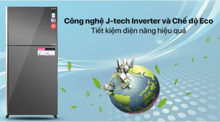 Tủ lạnh Sharp Inverter 604 lít SJ-XP660PG-SL - Công nghệ J-tech Inverter